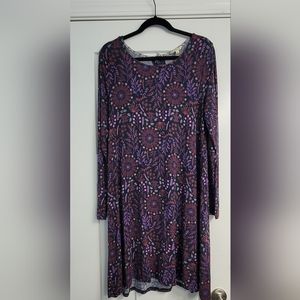 Matilda Jane Resolution Make Believe Purple Floral Swing Dress Womens